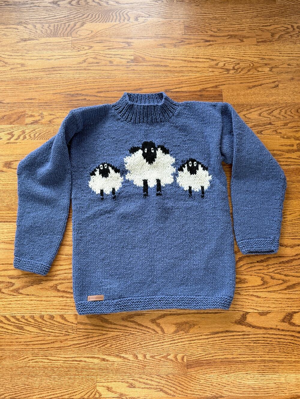 Pachamama Handmade Knitwear 100% Wool "Sheep" Oversized S Sweater Jumper